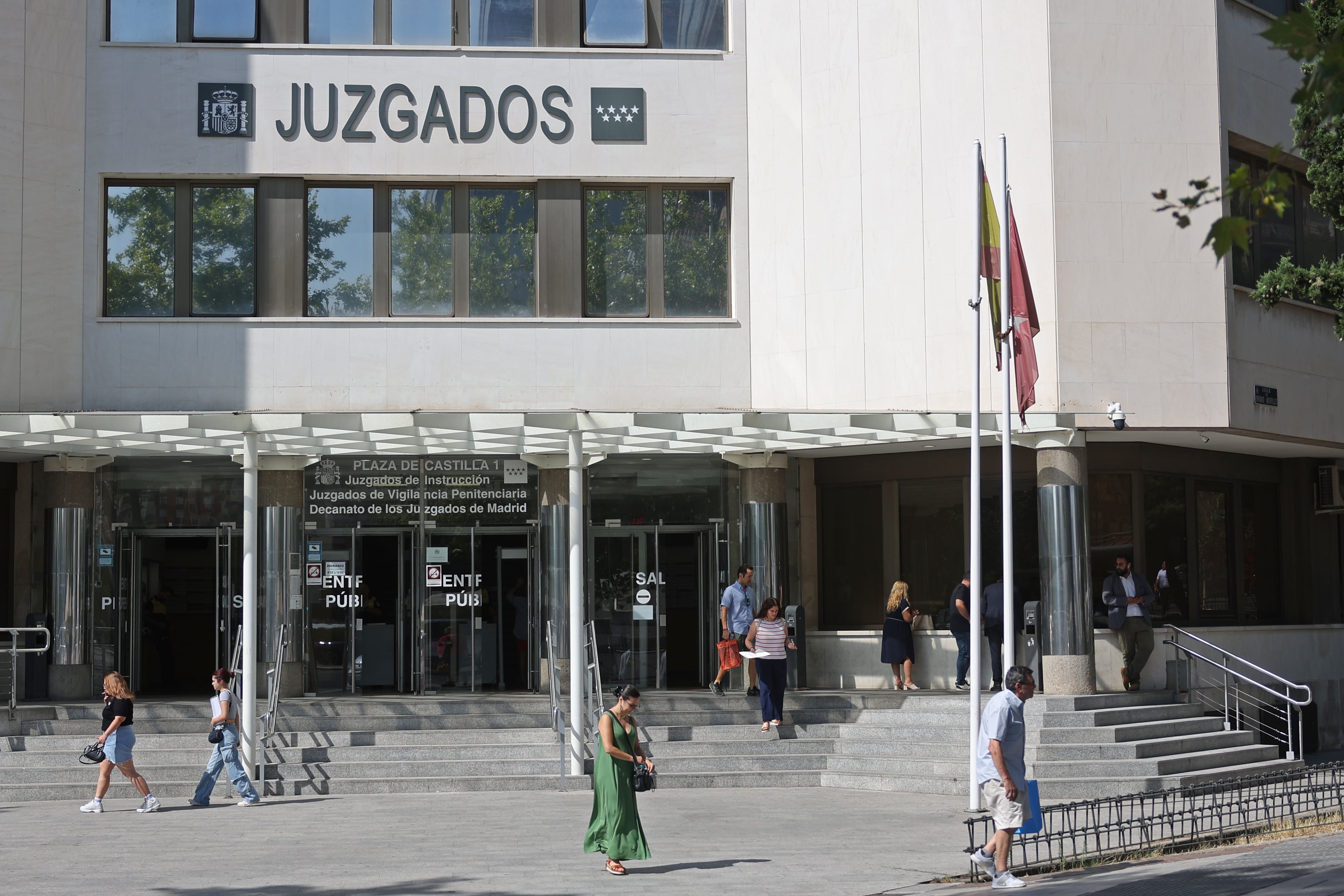 Entrada a los juzgados de plaza de Castilla en Madrid, esta semana.