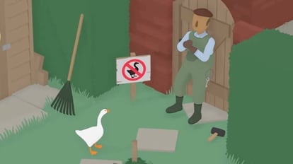 Imagen del videojuego "Untitled Goose Game". Lo de que no se admiten gansos habrá que verlo.