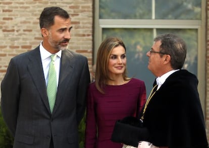 Los Reyes, durante la ceremonia académica de apertura del curso universitario en el campus tecnológico de Toledo.