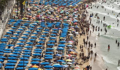 Beach in the popular tourist city Benidorm.