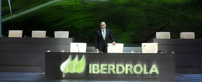 Ignacio Sánchez Galán, presidente de Iberdrola, el viernes, en la junta general de accionistas de la compañía, celebrada en Bilbao.