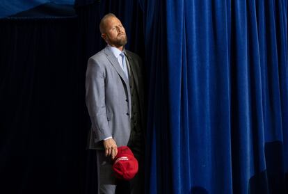 Brad Parscale, agora ex-chefe de campanha de Trump, durante comício em Houston, Texas.