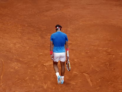 Rafael Nadal, durante la final del Mutua Madrid Open ante Andy Murray, disputada en la Caja Mágica, en Madrid.