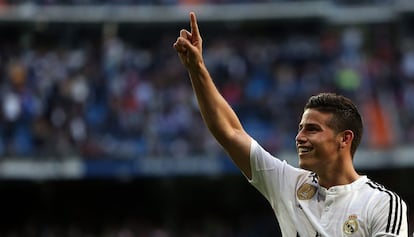 James celebra su gol