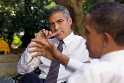 George Cooney con Barack Obama, en la Casa Blanca.