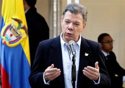 Juan Manuel Santos despu&eacute;s de las elecciones del domingo
