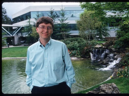 El cofundador de Microsoft, Bill Gates, retratado en abril de 1993 en Seattle, EE UU.