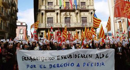Ato em apoio 'direito de decidir', em Pamplona.