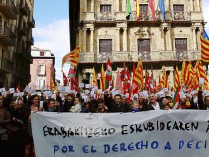 Ato em apoio &#039;direito de decidir&#039;, em Pamplona.  