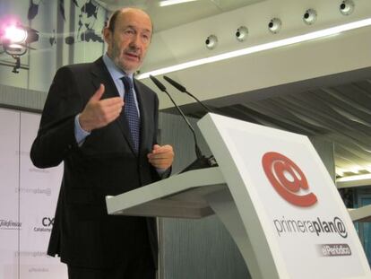 El candidato socialista a la Presidencia del Gobierno, Alfredo Pérez Rubalcaba