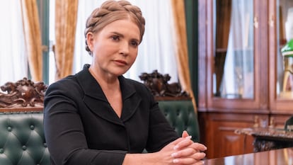 Yulia Timoshenko, líder del partido Batkivshchina (Patria), el pasado martes en las oficinas de la formación en Kiev.