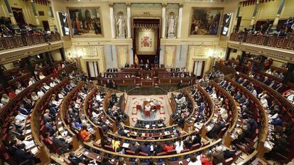 Vista general del hemiciclo durante la sesión constitutiva del Congreso de los Diputados el pasado 21 de mayo.