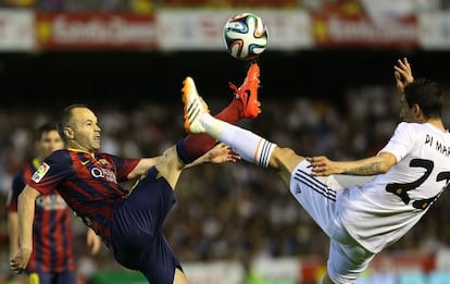 Iniesta i Di María, a la final de Copa l'abril passat.