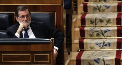 Mariano Rajoy, durante un pleno del Congreso. 