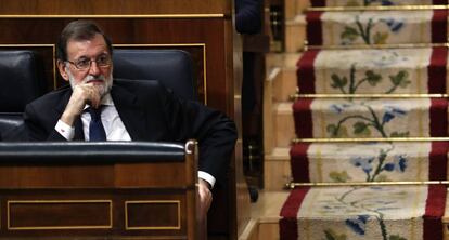 Mariano Rajoy, durant un ple del Congrés.