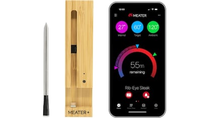 Gracias a la tecnología Bluetooth, este termómetro permite controlar la temperatura a una distancia de hasta 50 metros, a través de su app.