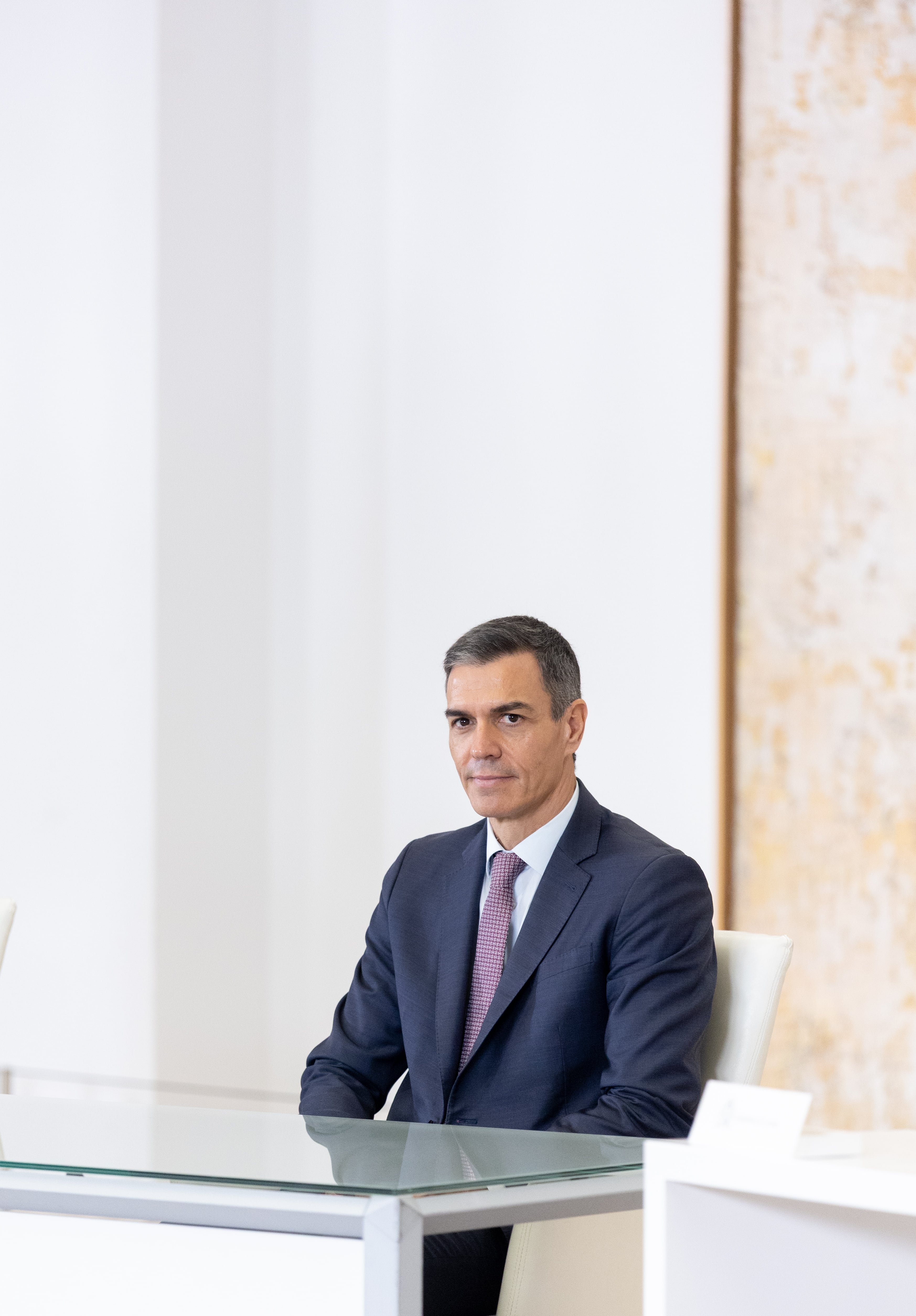 El presidente del Gobierno, Pedro Sánchez, la semana pasada en el palacio de la Moncloa.