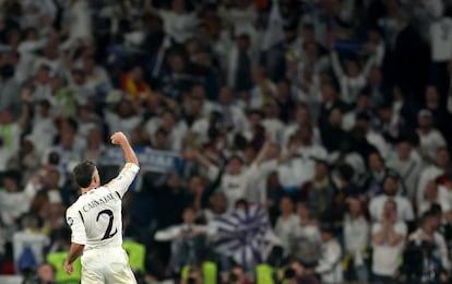 Carvajal after scoring against Dortmund.