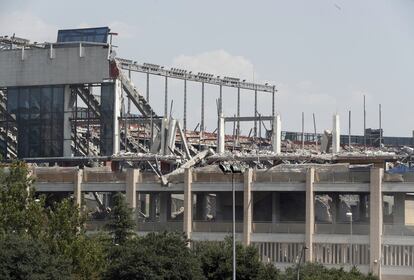 Imagen del esqueleto del Vicente Calderón. 