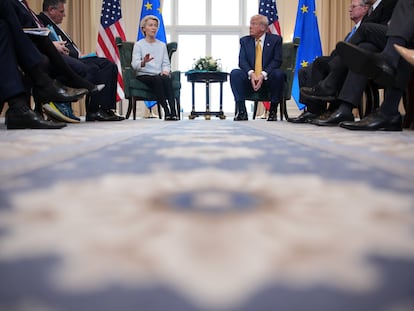 Trump y Von der Leyen, este domingo en Turnberry (Escocia).