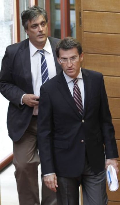 Pedro Puy junto al presidente de la Xunta