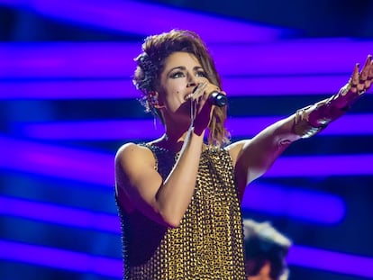 Barei, en uno de los ensayos de Eurovisión 2016.