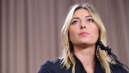 Sharapova, durante entrevista coletiva em Los Angeles.