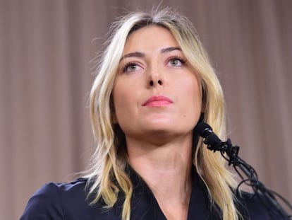 Sharapova, durante entrevista coletiva em Los Angeles.