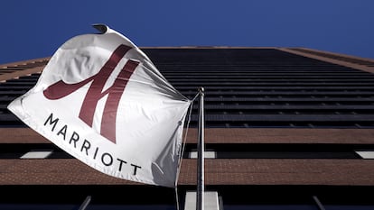 Entrada de un hotel de la marca Marriott en Nueva York