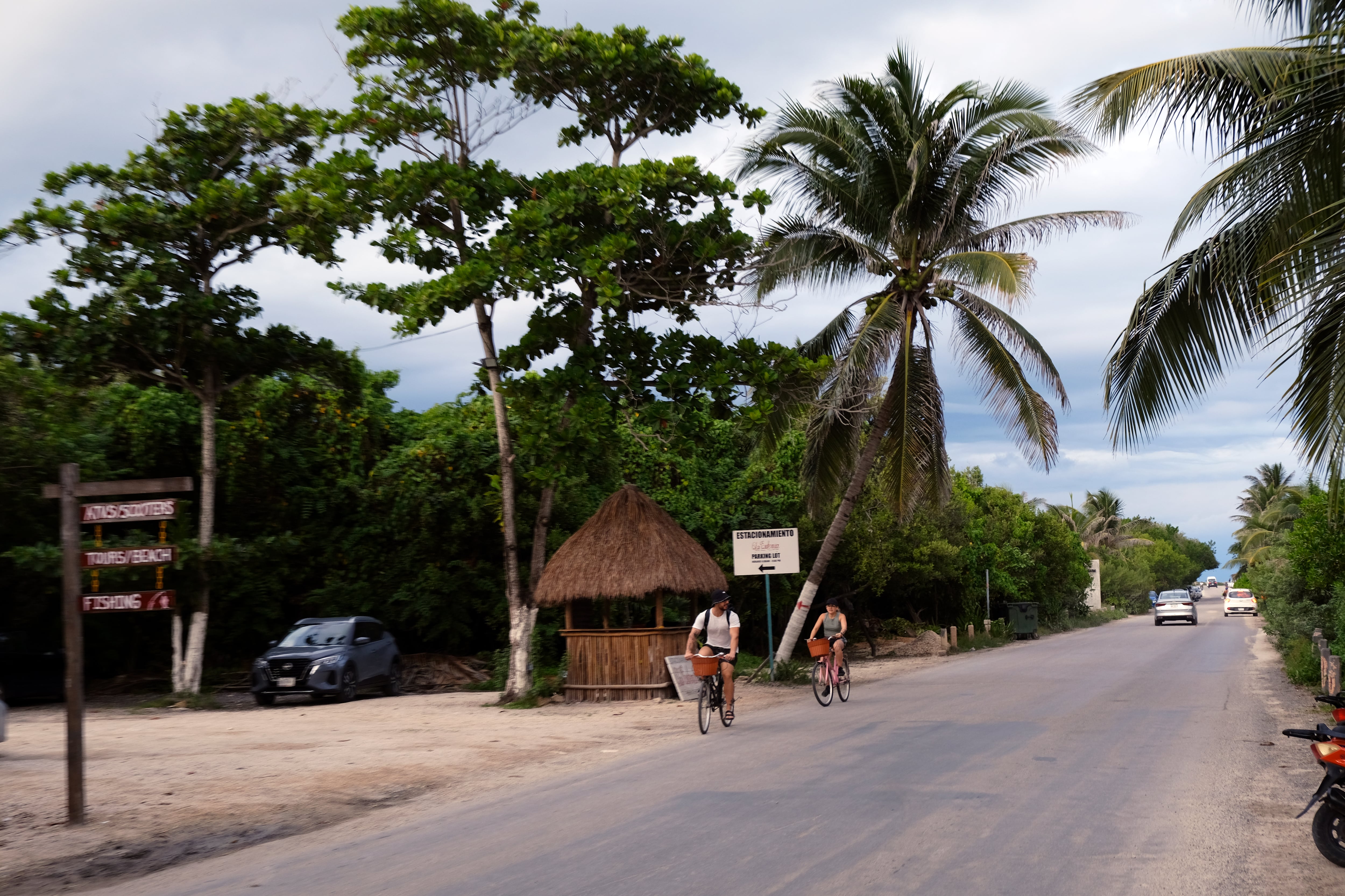 La zona hotelera de Tulum.