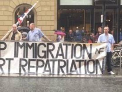 Protesta contra la inmigración en Reino Unido.