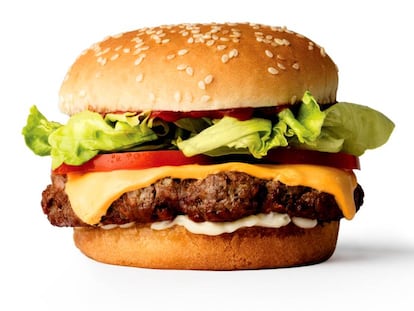 La hamburguesa sin carne de la empresa estadounidense Impossible Foods, ubicada en Silicon Valley (California): 