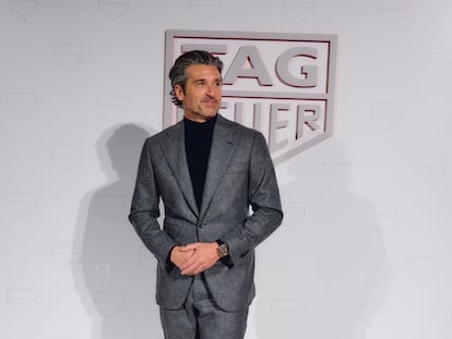 El actor Patrick Dempsey, a su llegada a Espai Corberó para la cena que culminó la apertura de la nueva boutique de TAG Heuer en la milla de oro barcelonesa.