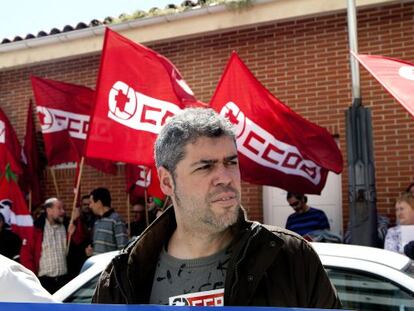 Unai Sordo, durante la manifestación de CC OO en Vitoria.