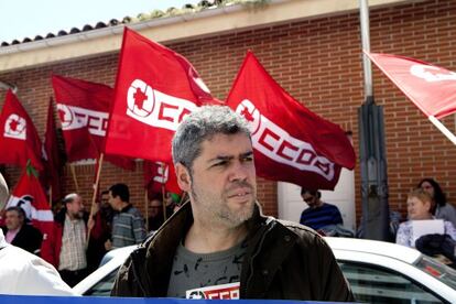 Unai Sordo, durante la manifestación de CC OO en Vitoria.