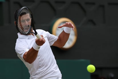 El serbio Novak Djokovic, durante la final ante el español Carlos Alcaraz.