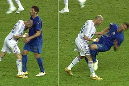 Zizou golpea con la cabeza en el pecho a Materazzi.
