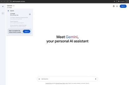 Uso de la web de Gemini sin usuario