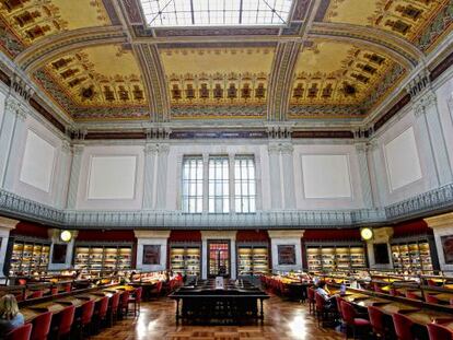 La sala de lecturas de la Biblioteca Nacional de Espa&ntilde;a. Bernardo P&eacute;rez.