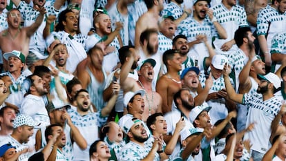 Aficionados del Palmeiras en el estadio Allianz Parque en São Paulo (Brasil).