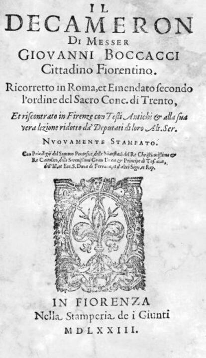 Edici&oacute;n de &#039;El Decamer&oacute;n&#039; de 1573.