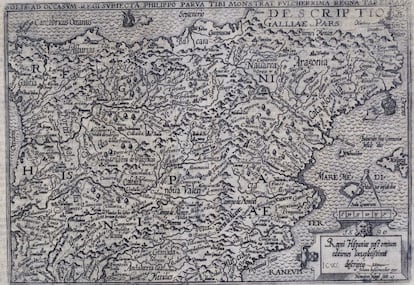 Regni hispaniae post omnium locupletissima descriptio, del 'Theatrum Orbis Terrarum' de Abraham Ortelius. 1572.