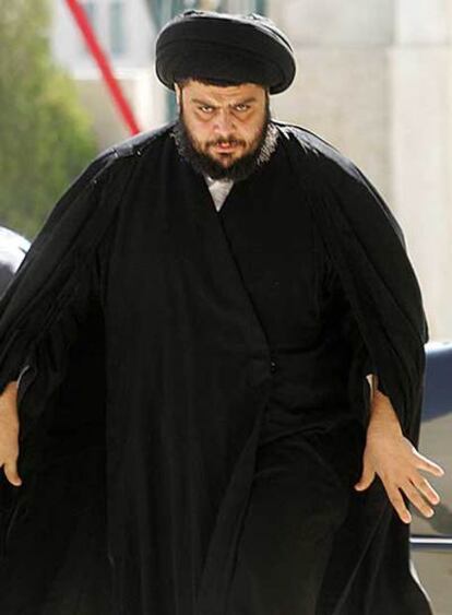 El clérigo radical Múqtada al Sáder, durante una visita a Jordania en febrero de 2006.