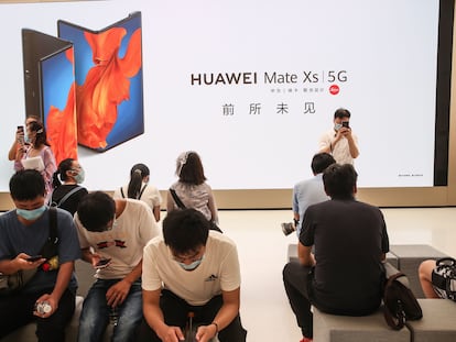 Una tienda de Huawei en Shanghái, este miércoles.