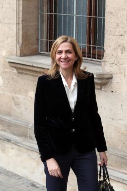 Princess Cristina arrives at the Palma de Mallorca courthouse on Saturday.