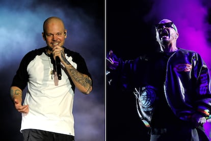 Los músicos Residente y J Balvin.