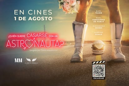 Cartel promocional de la película '¿Quién quiere casarse con un astronauta?', en cines el 1 de agosto.