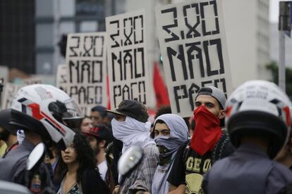 Ato do MPL nesta terça, na Paulista.