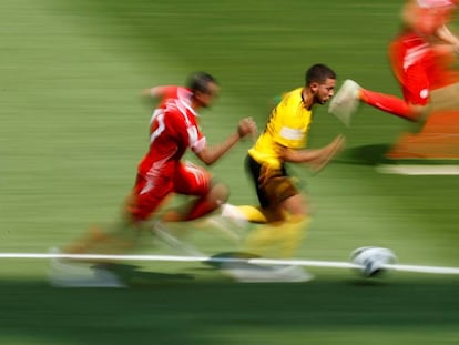 Hazard, en el partido contra Túnez.