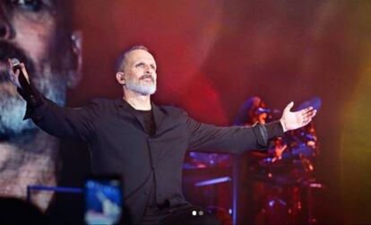 El cantante Miguel Bosé, en un concierto el pasado enero.